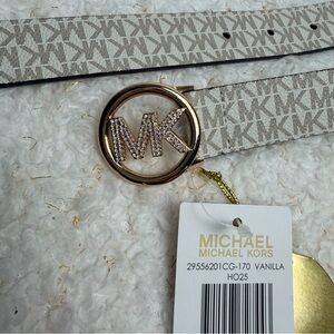 Michael Kors Cream‎ MK Logo Belt size S/M